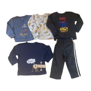 Boys 3T LS Shirt & Pants 5 PCs Bundle, J. Deere, DisneyGaranimals, Gymboree